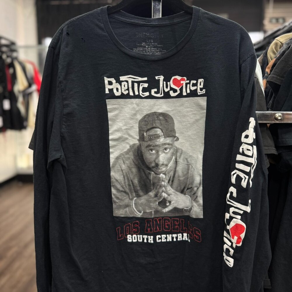 Vintage Tupac Poetic Justice Long Sleeve T-Shirt Men’s Large | Black Y2K Rap Gra